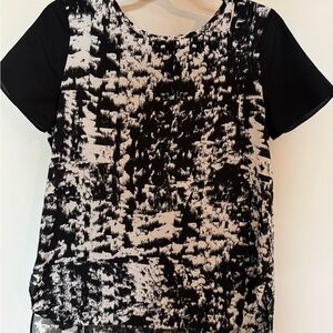 Abstract Black and White Women's Top